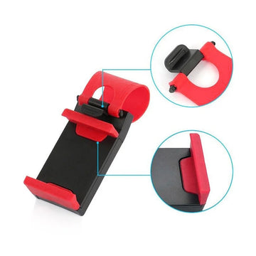 Car Steering Wheel Phone Clip Mount Holder, Universal Support